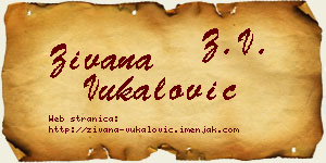 Živana Vukalović vizit kartica